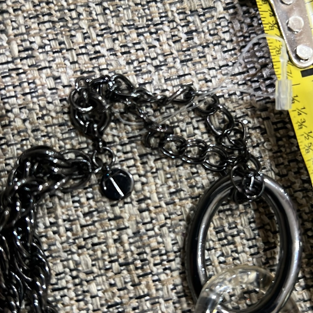 Talbots Chunky Silver Statement Necklace With Ova… - image 3